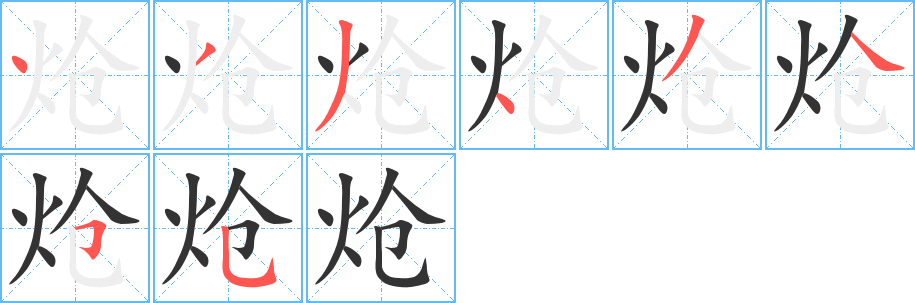 熗字的筆順?lè)植窖菔?></p>
<p><span id=