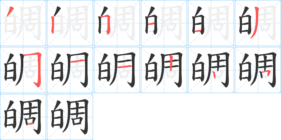 皗字的筆順?lè)植窖菔?></p>
<p><span id=