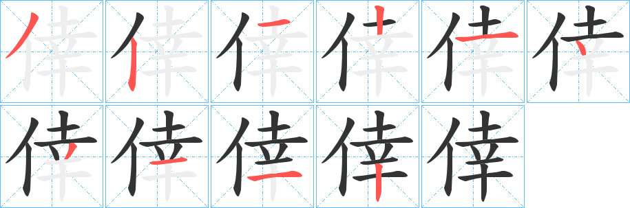 倖字的筆順?lè)植窖菔?></p>
<p><span id=