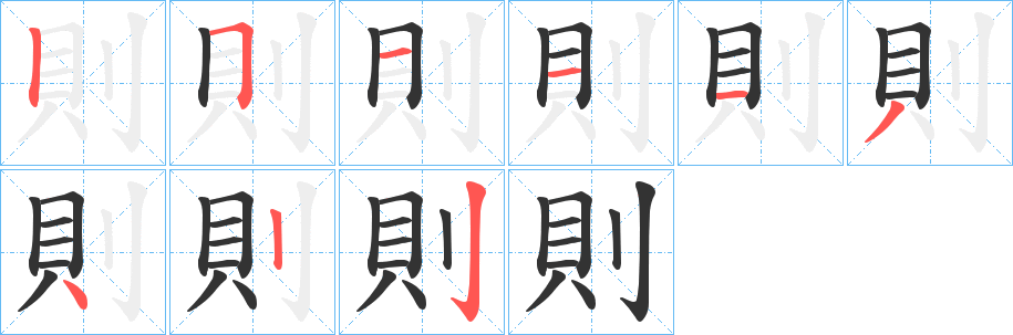 則字的筆順?lè)植窖菔?></p>
<p><span id=