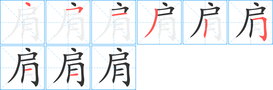 肩字的笔顺分步演示