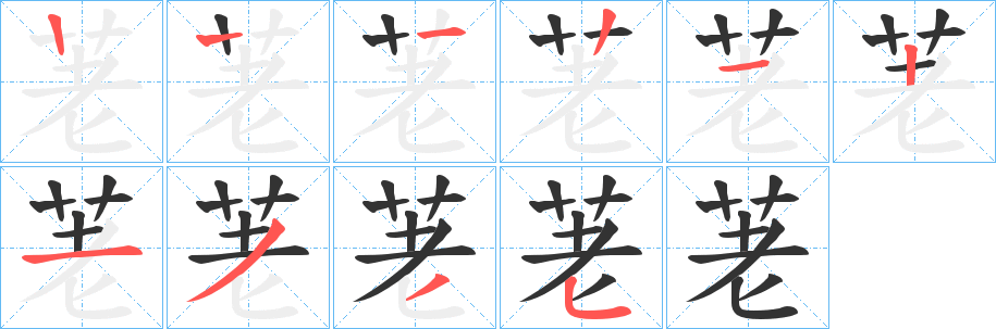 荖字的筆順?lè)植窖菔?></p>
<p><span id=