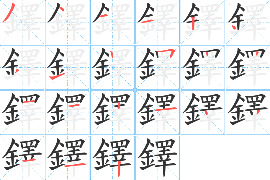 鐸字的筆順?lè)植窖菔?></p>
<p><span id=
