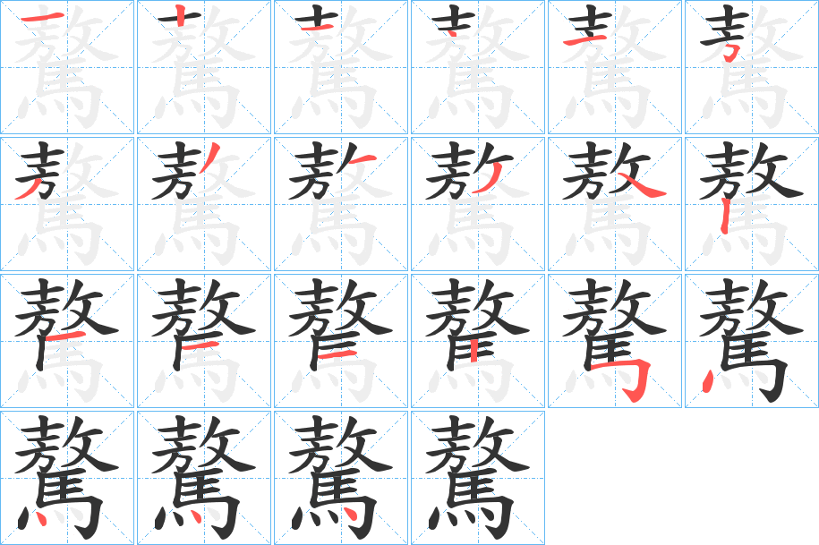 驁字的笔顺分步演示