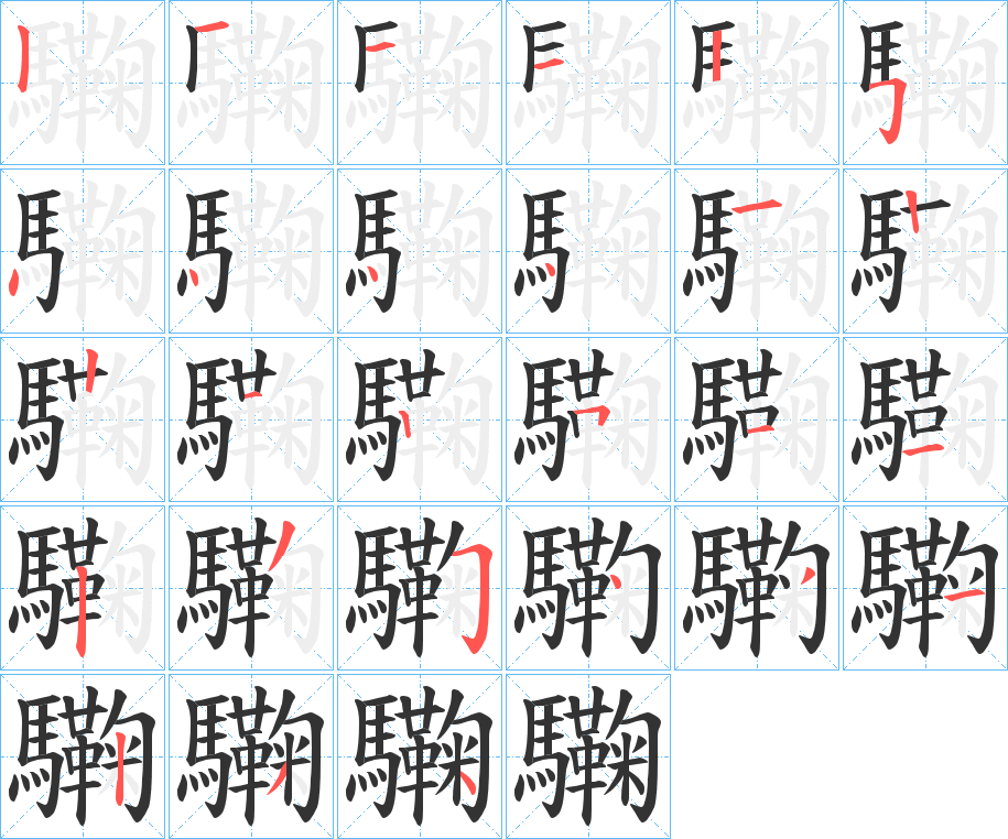 驧字的筆順?lè)植窖菔?></p>
<p><span id=